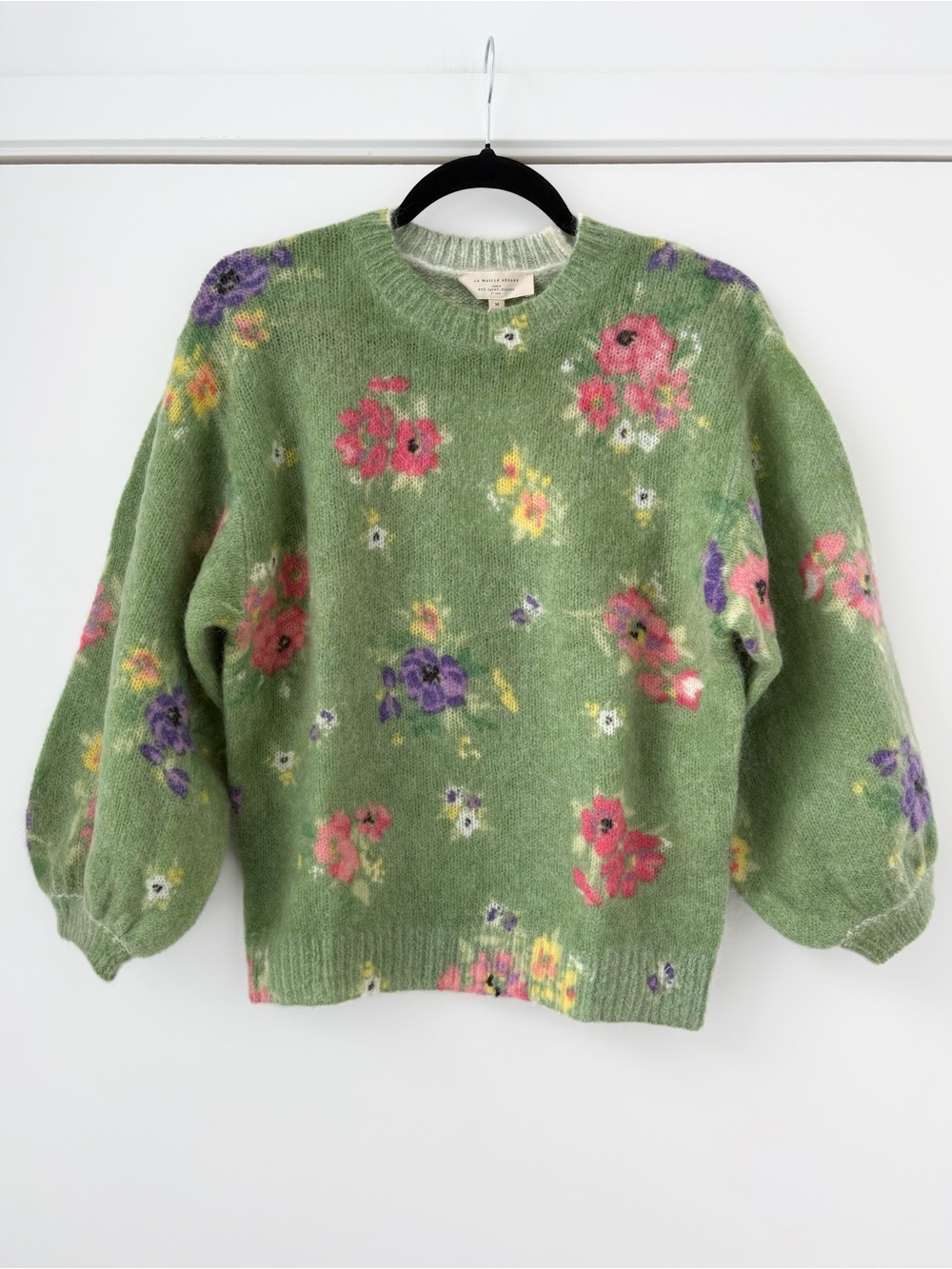 NWT Sezane Silvia Garden Floral Green Jumper M